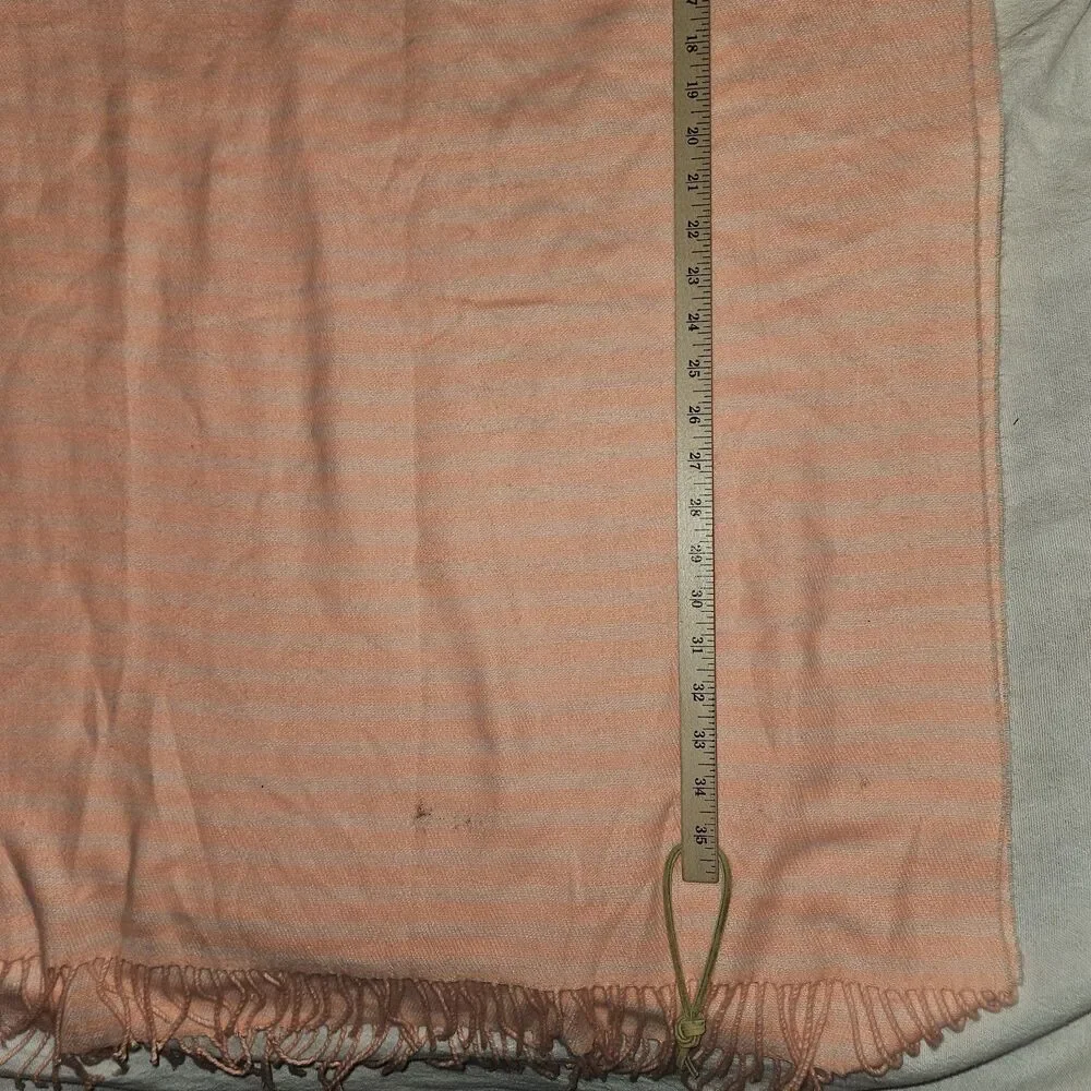 GAP Pink Striped Blanket Scarf Tassles Valentine Preppy Cute Y2k Soft 80